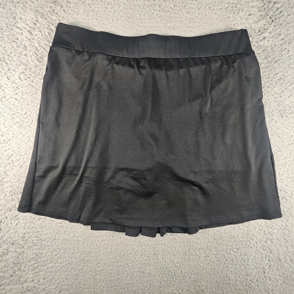 J Crew Pleated Active Skirt Sz L Black Skort Stretch Performance Pickleball